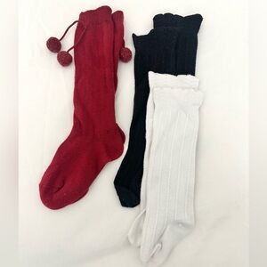 Set of 3 toddler knee high socks 18-36 mo
